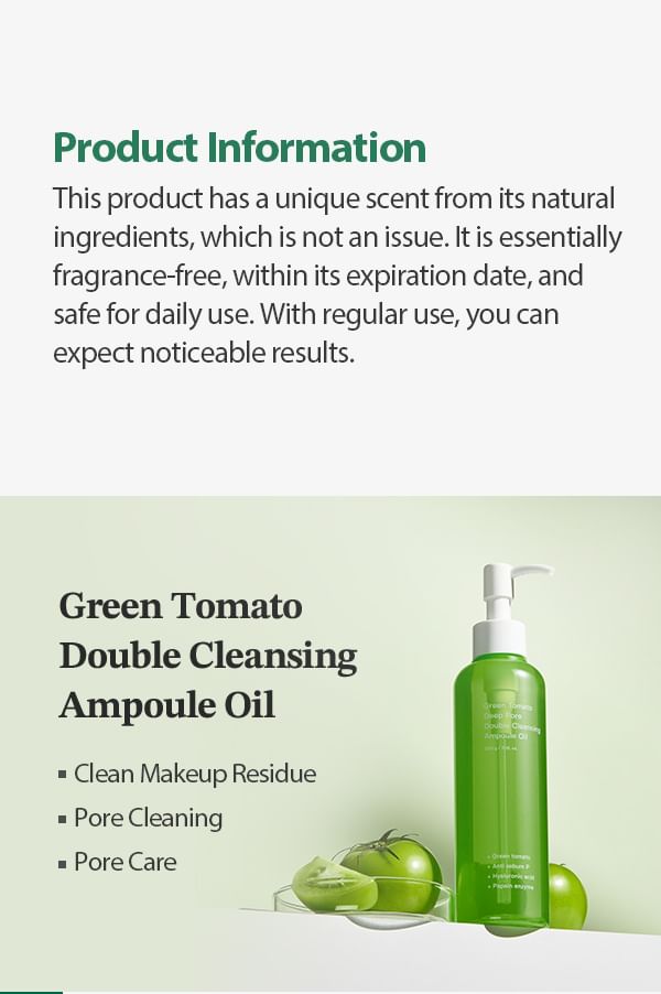 SUNGBOON EDITOR - Green Tomato Deep Pore Double Cleansing Ampoule Oil, 200g, 234 g, 8809684565186