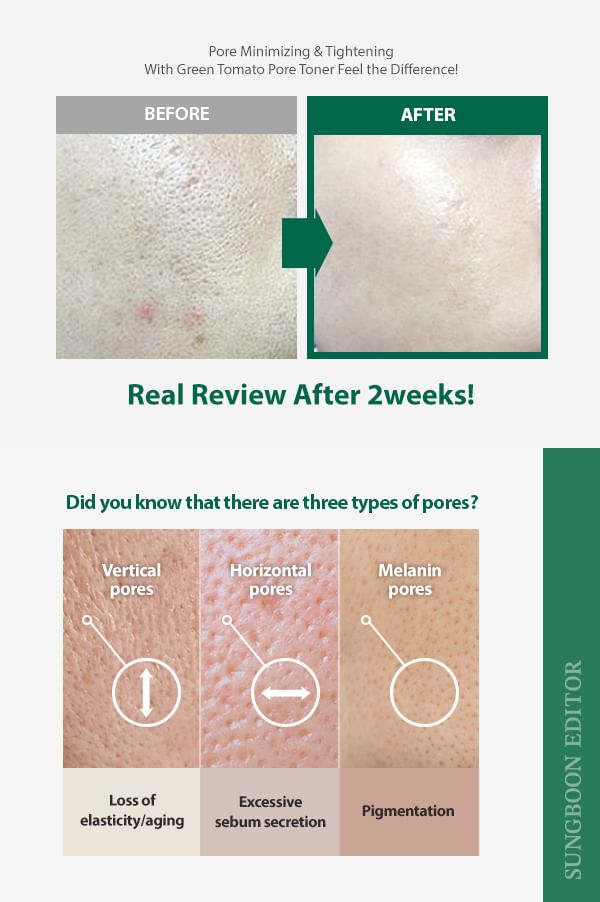 SUNGBOON EDITOR - Green Tomato Pore Lifting Ampoule Toner, 350ml, 418 g, 8809684564110