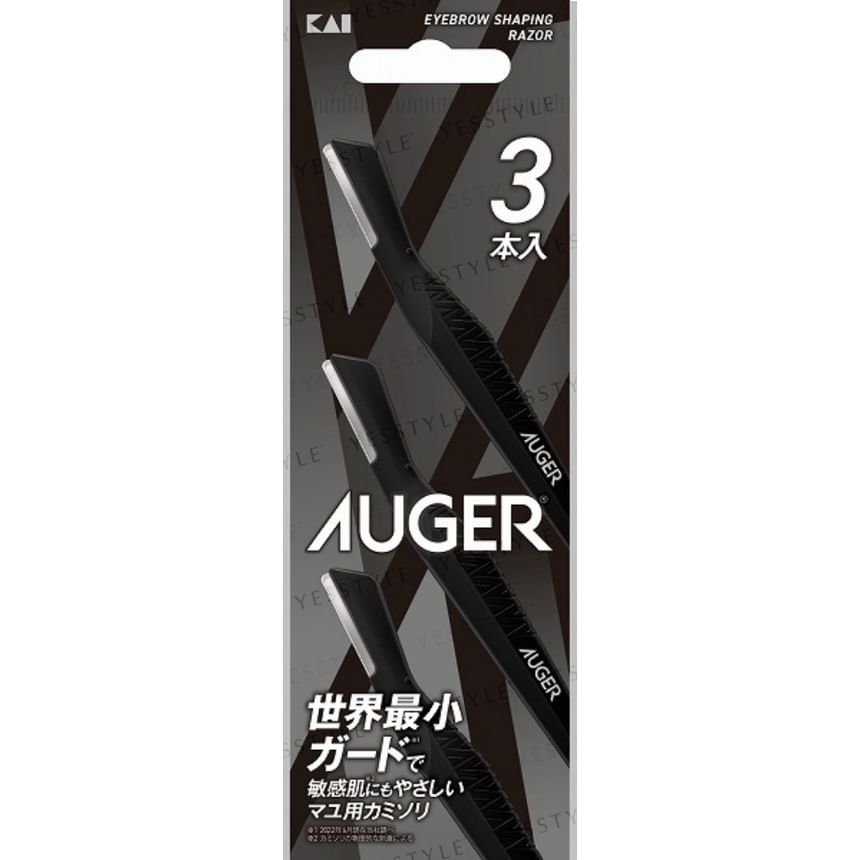 KAI - AUGER Eyebrow Shaping Razor, 3 pcs, 16 g, 4901331006944