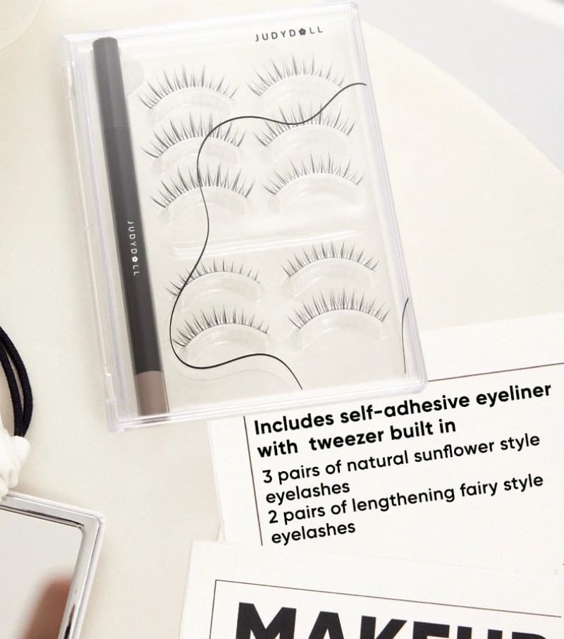 Judydoll - Eyelashes & Adhesive Eyeliner Kit, #Eyelashes Set - 1pc, 104 g, 6976436773730