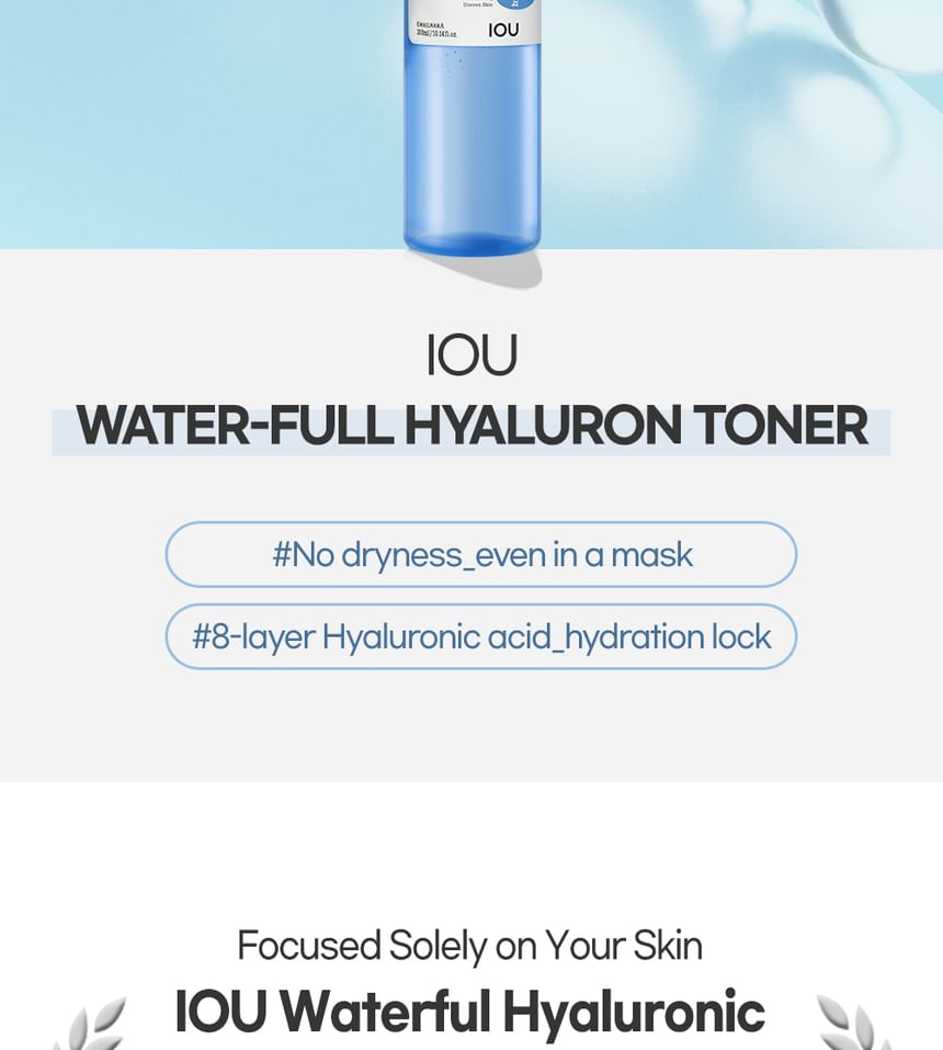 Kwailnara - Iou Water-Full Hyaluron Toner, 300ml, 600 g, 
