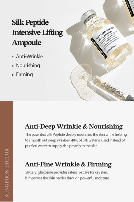 SUNGBOON EDITOR - Silk Peptide Intensive Lifting Ampoule Jumbo, 60ml, 132 g, 8809684569030