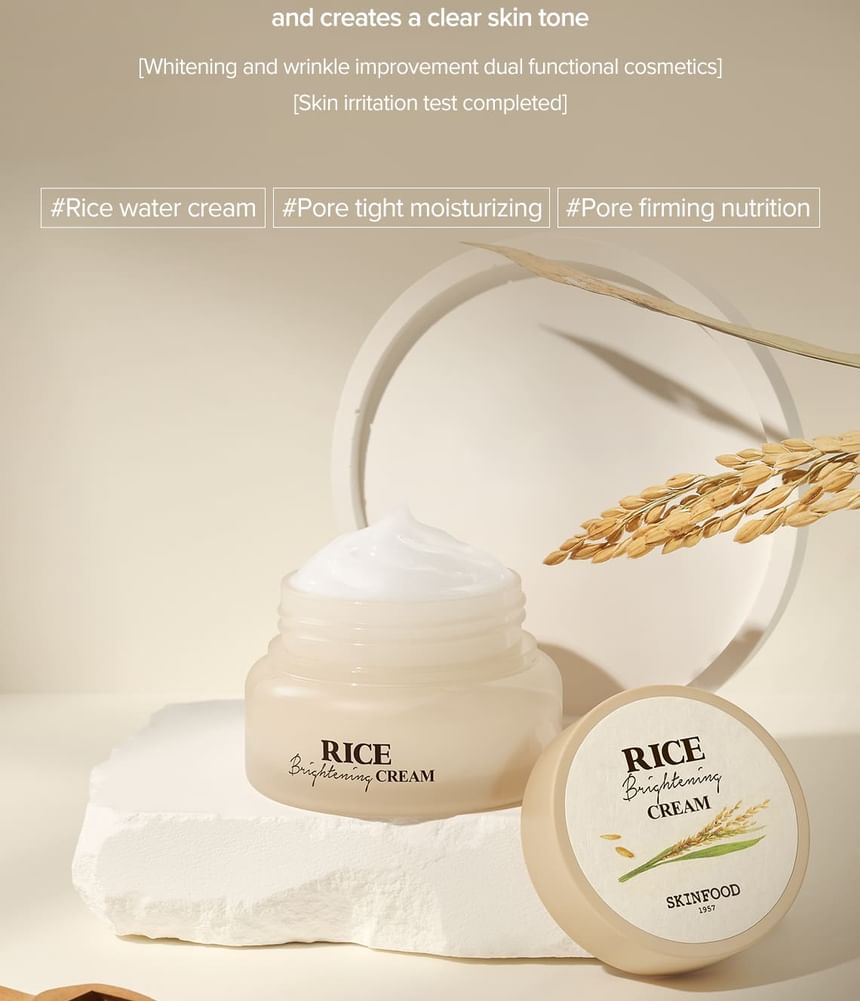 SKINFOOD - Rice Brightening Cream, 60ml, 150 g, 8809032676595