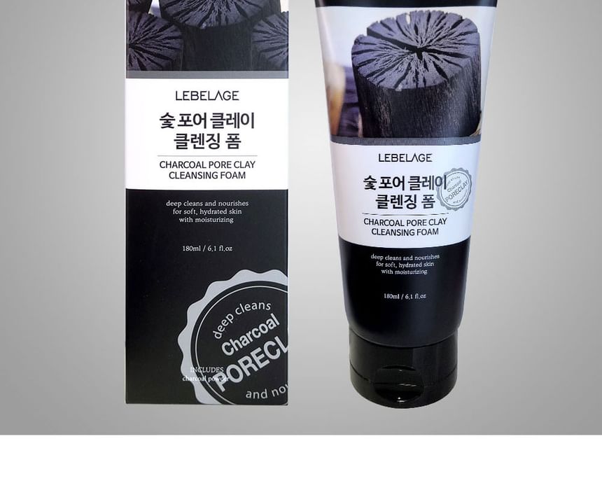 LEBELAGE - Charcoal Pore Clay Cleansing Foam, 180ml, 220 g, 8809679092604