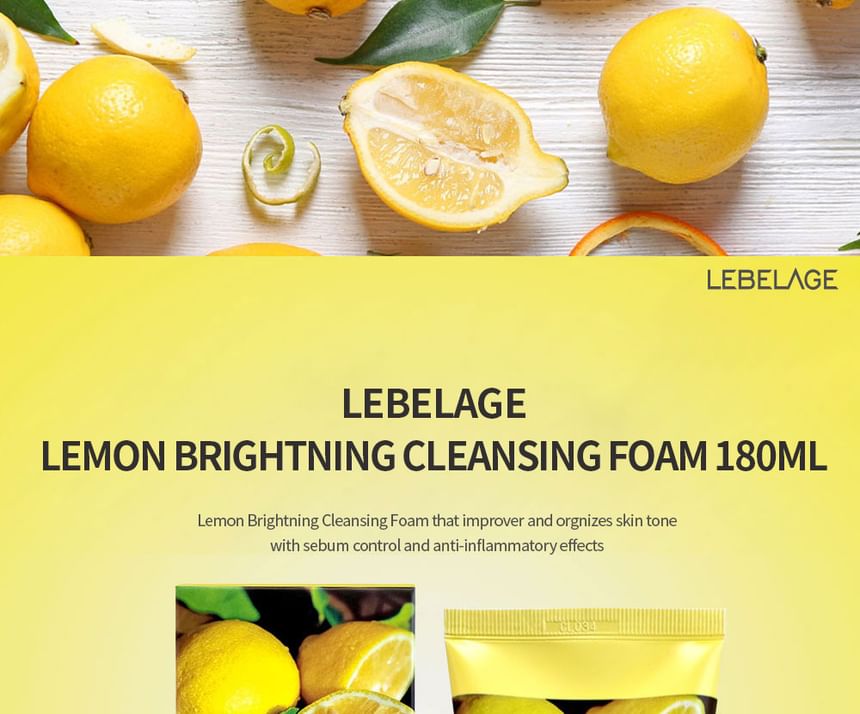 LEBELAGE - Lemon Brightening Cleansing Foam, 180ml, 220 g, 8809679092581