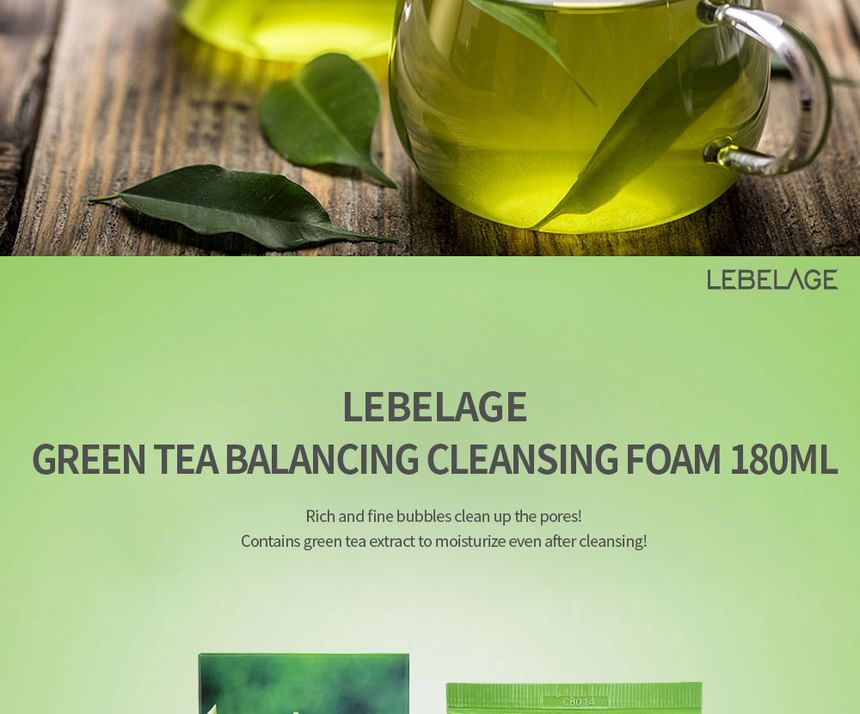 LEBELAGE - Green Tea Balancing Cleansing Foam, 180ml, 220 g, 8809679092611