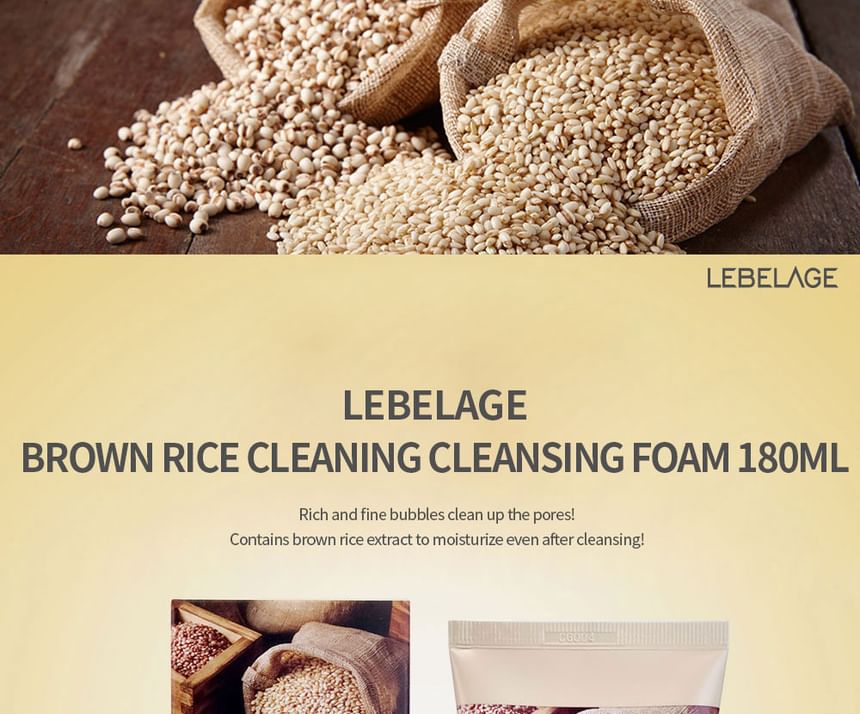 LEBELAGE - Brown Rice Cleaning Cleansing Foam, 180ml, 220 g, 8809679092574