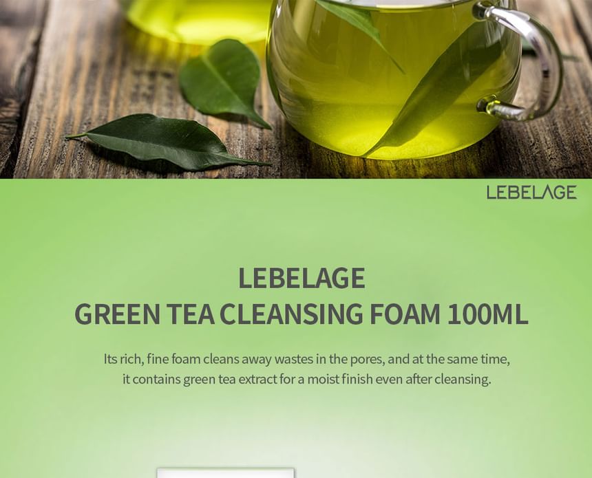 LEBELAGE - Green Tea Cleansing Foam, 100ml, 120 g, 8809679092529