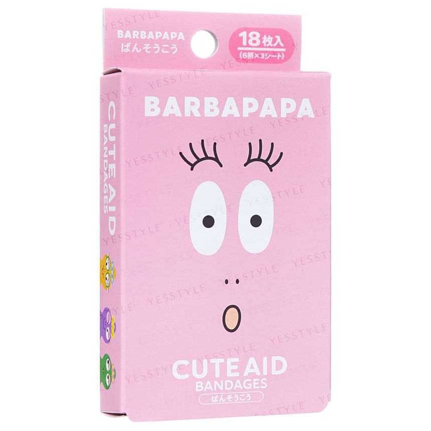 Santan - Barbapapa Cute Aid Bandages, 18 pcs, 17 g, 4525636324000