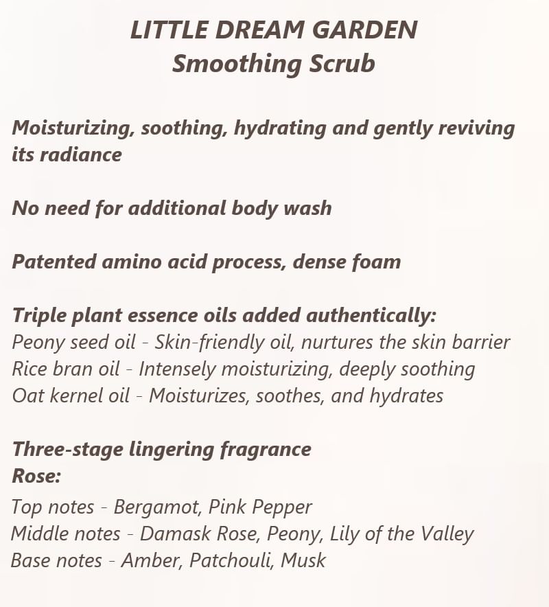 LITTLE DREAM GARDEN - Smoothing Scrub - Travel Size, #Rose - 15g, 18 g, 6923427915846