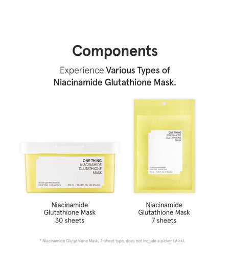 ONE THING - Niacinamide Glutathione Mask Jumbo, 30 sheets, 485 g, 8809704191425
