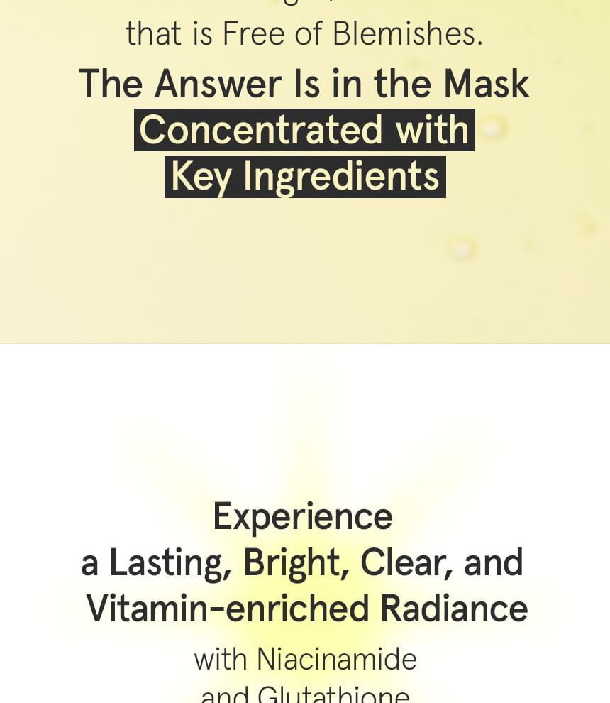 ONE THING - Niacinamide Glutathione Mask Jumbo, 30 sheets, 485 g, 8809704191425
