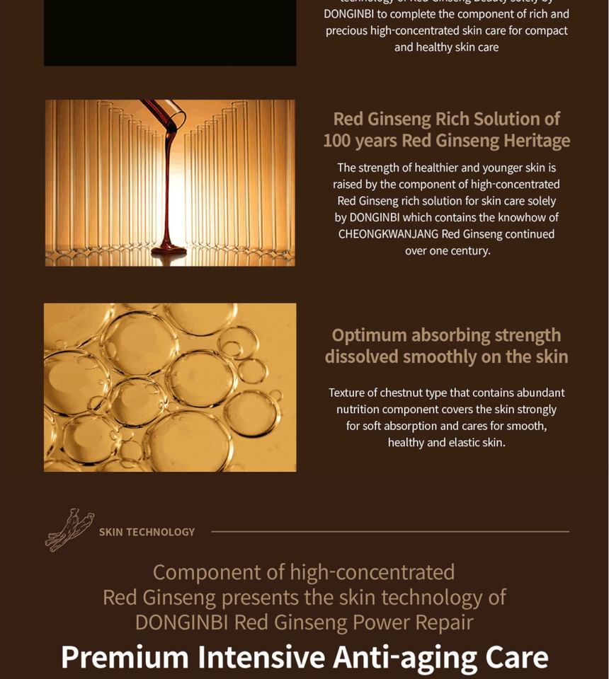 DONGINBI - Red Ginseng Power Repair Anti-Aging Cream Special Set, 5 pcs, 585 g, 8809880096774