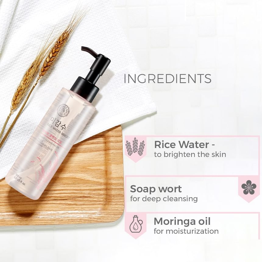 THE FACE SHOP - Rice Water Bright Light Cleansing Oil, 2024 Version - 150ml, 180 g, 8806182519307
