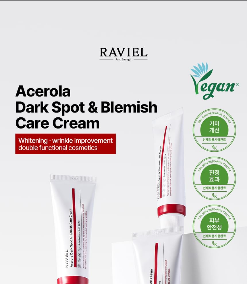 RAVIEL - Acerola Dark Spot & Blemish Care Cream, 50ml, 70 g, 8809831100086