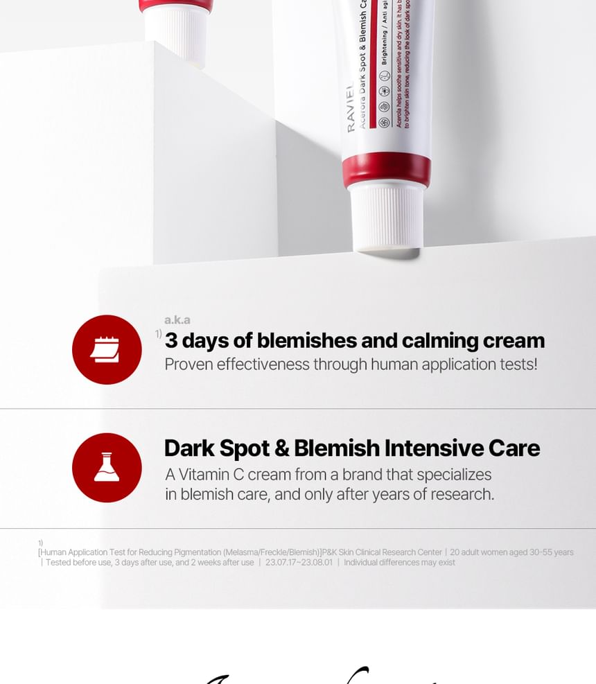RAVIEL - Acerola Dark Spot & Blemish Care Cream, 50ml, 70 g, 8809831100086