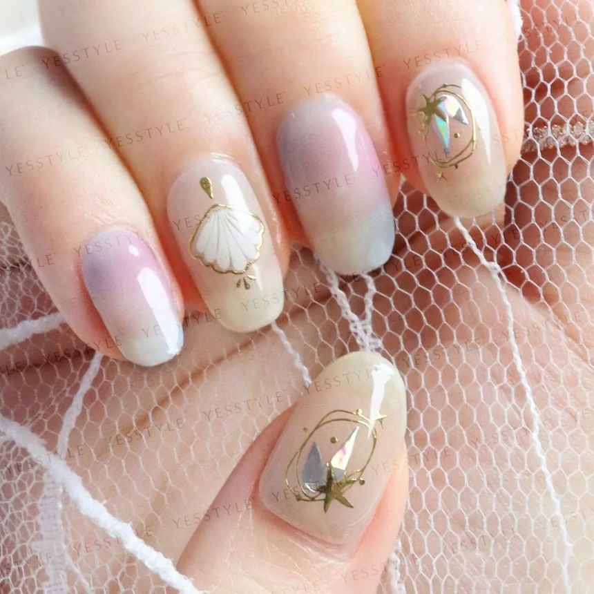 Lunacaca - Shimmering Shores Nail Art Stickers, 24 pcs, 10 g, 4892024001059