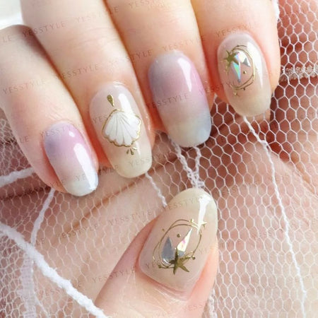 Lunacaca - Shimmering Shores Nail Art Stickers, 24 pcs, 10 g, 4892024001059