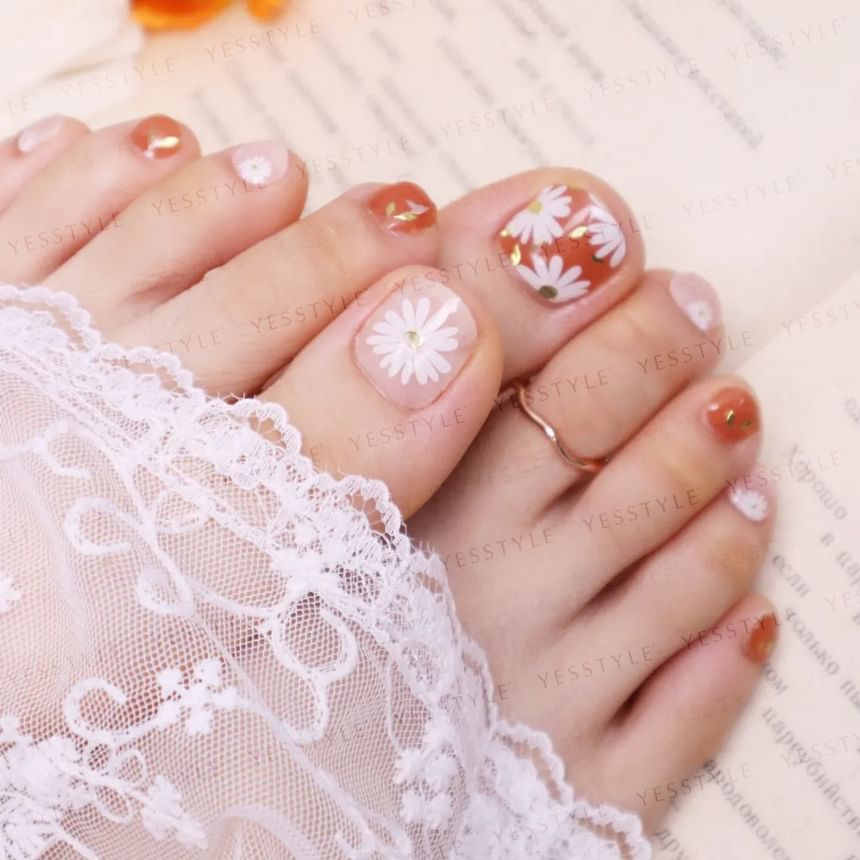 Lunacaca - Summer Flower Toenail Art Stickers, 24 pcs, 10 g, 4892024002102