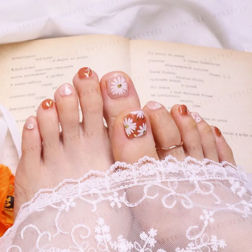 Lunacaca - Summer Flower Toenail Art Stickers, 24 pcs, 10 g, 4892024002102