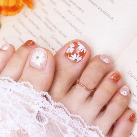 Lunacaca - Summer Flower Toenail Art Stickers, 24 pcs, 10 g, 4892024002102