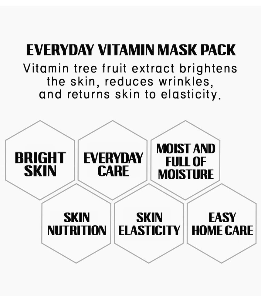 LEBELAGE - Everyday Vitamin Mask Pack, 30 sheets, 550 g, 8809679094158