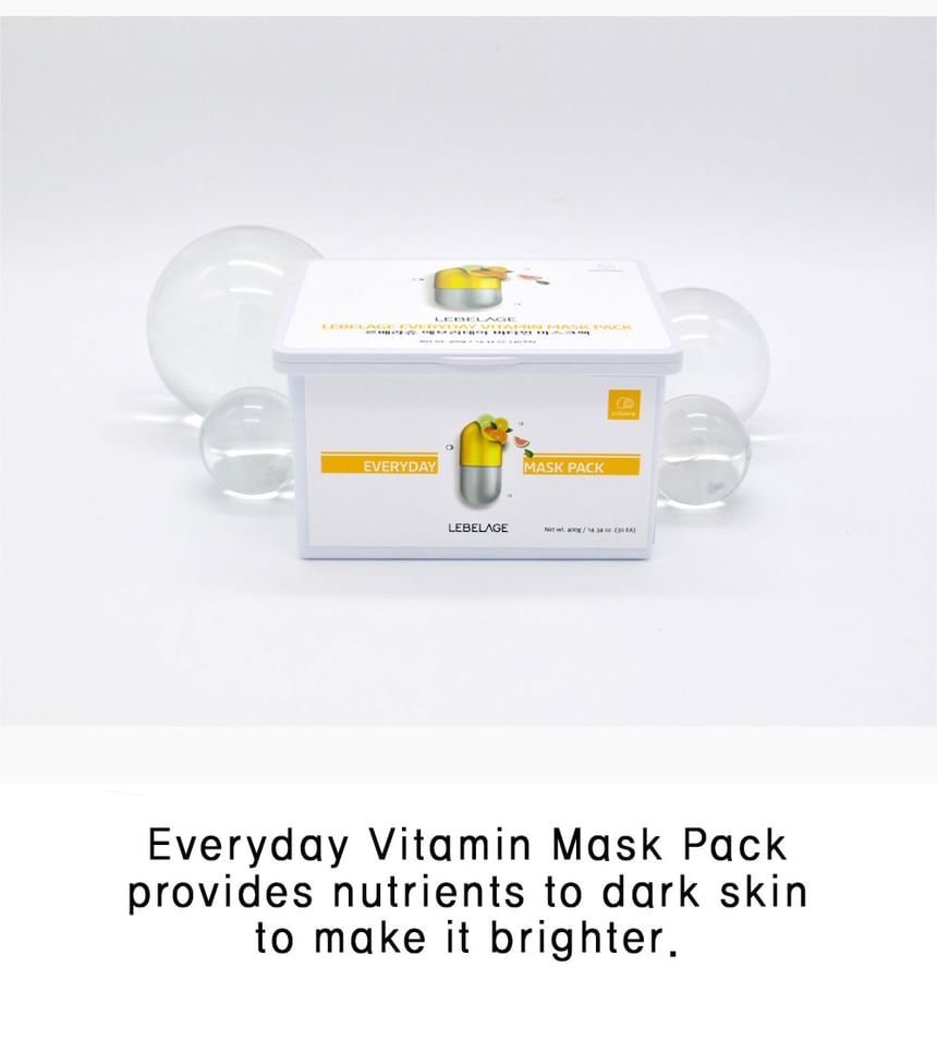 LEBELAGE - Everyday Vitamin Mask Pack, 30 sheets, 550 g, 8809679094158