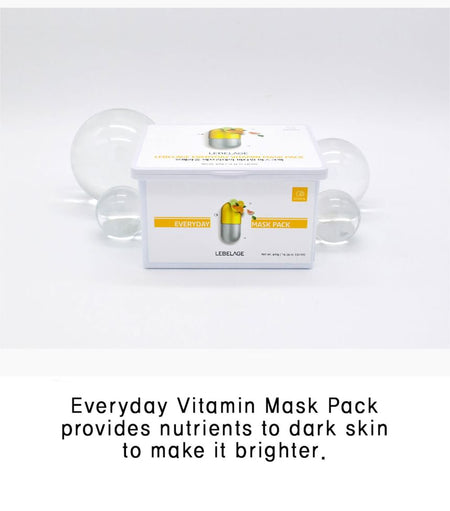 LEBELAGE - Everyday Vitamin Mask Pack, 30 sheets, 550 g, 8809679094158