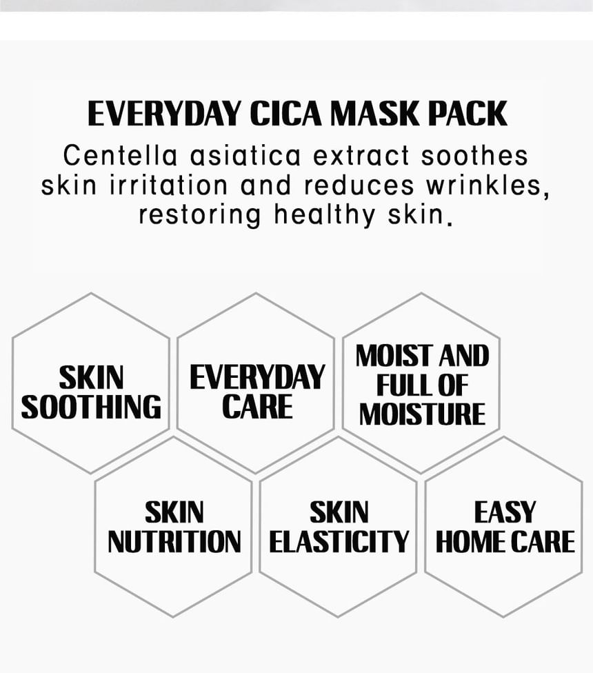 LEBELAGE - Everyday Cica Mask Pack, 30 sheets, 550 g, 8809679094134