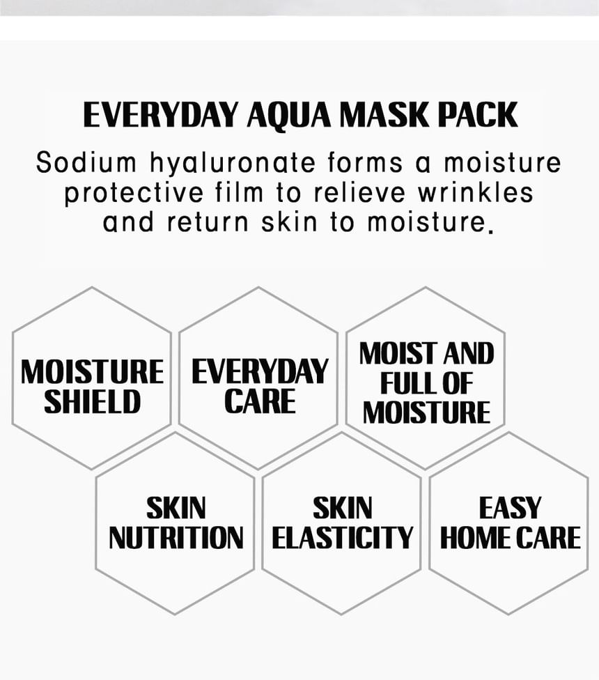 LEBELAGE - Everyday Aqua Mask Pack, 30 sheets, 550 g, 8809679094141
