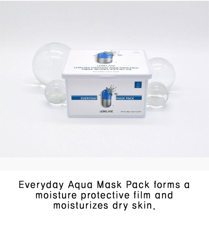 LEBELAGE - Everyday Aqua Mask Pack, 30 sheets, 550 g, 8809679094141