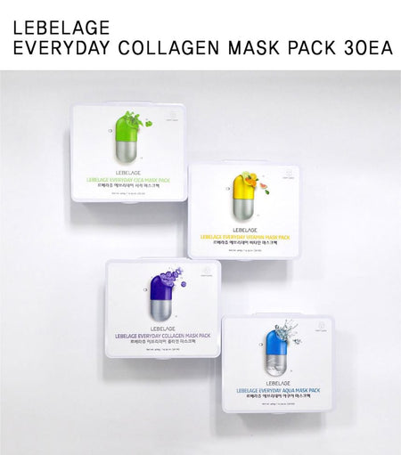LEBELAGE - Everyday Collagen Mask Pack, 30 sheets, 550 g, 8809679094165