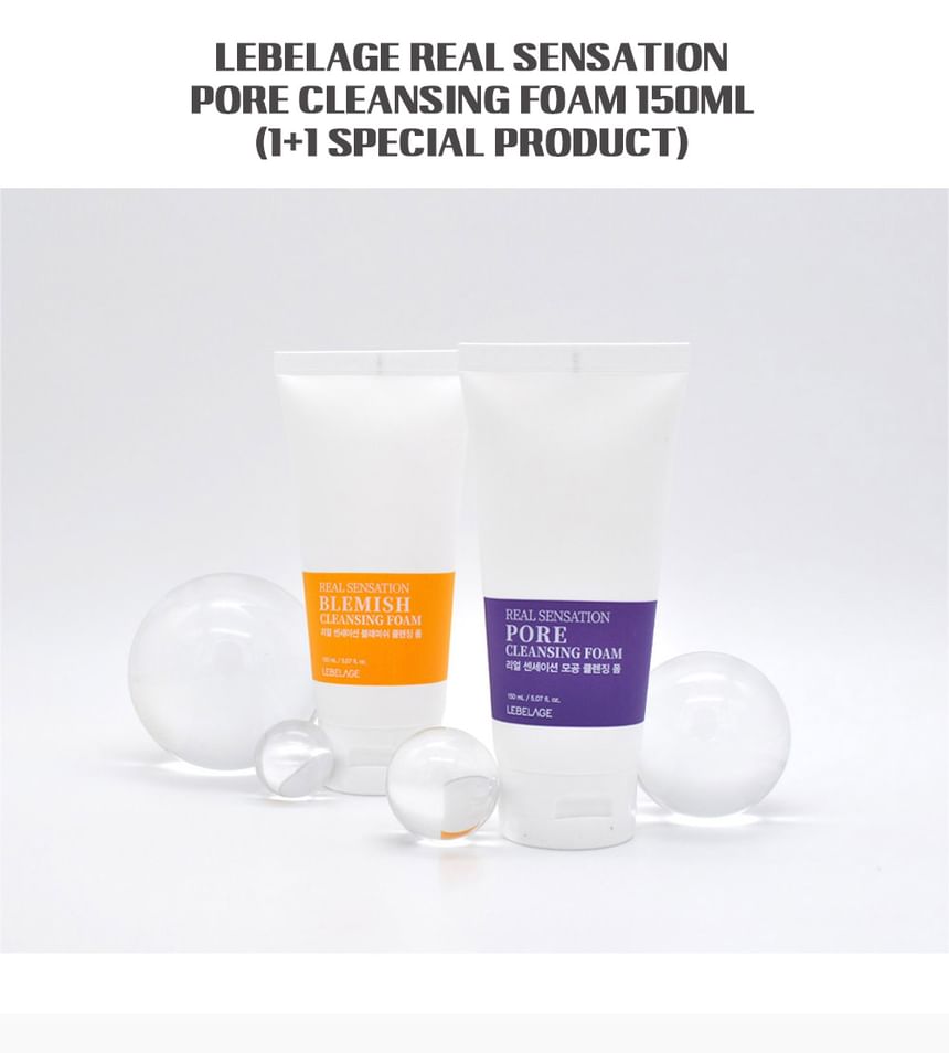 LEBELAGE - Real Sensation Pore Cleansing Foam Set, 2 pcs, 365 g, 8809445618823