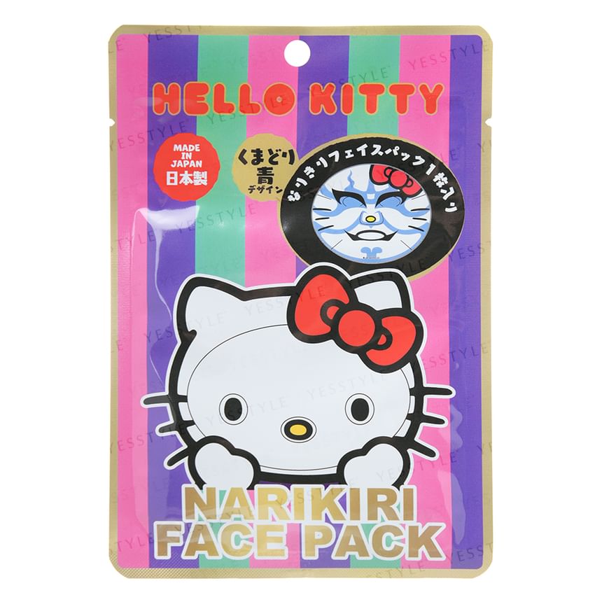ASUNAROSYA - Sanrio Hello Kitty Narikiri Face Pack Kumadori Blue, 1 pc, 28 g, 4991567273661