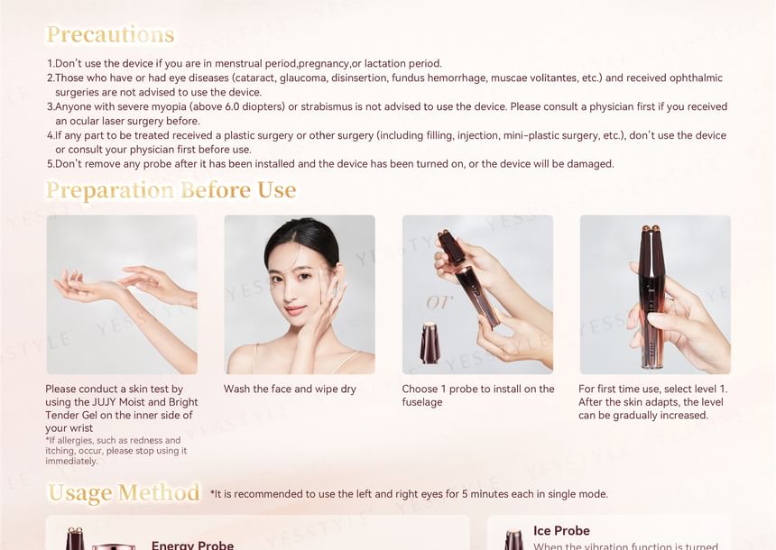 JUJY - Dual-Probe Full Effect Periocular Anti-Aging RF Eye Massager Pro 4.0, 1 set, 880 g, 4595988335061