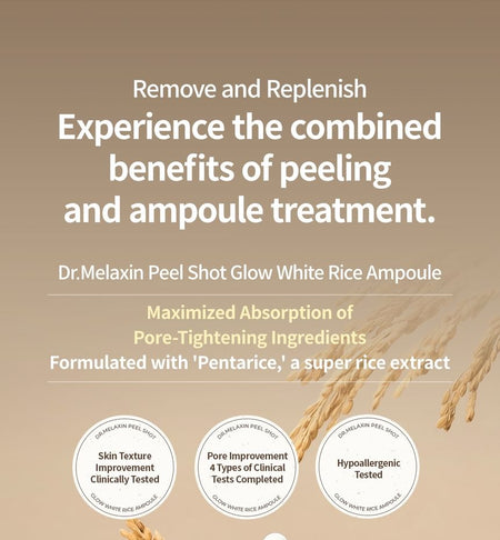 Dr.Melaxin - Peel Shot Exfoliant White Rice Ampoule, 80ml, 200 g, 8809886482366