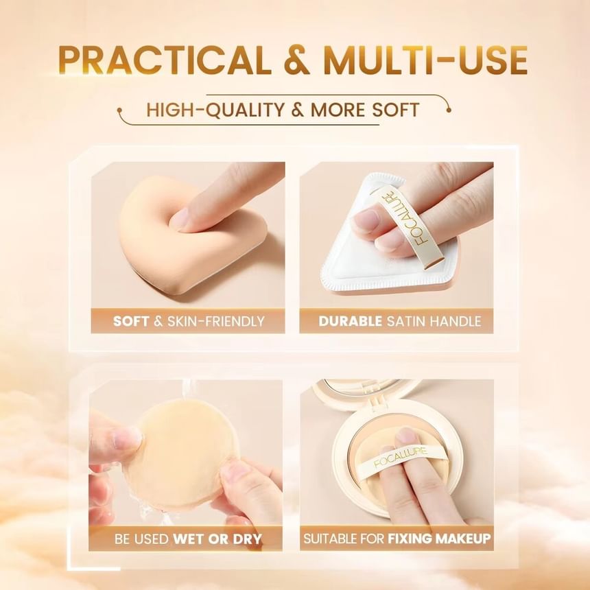 FOCALLURE - Pointed Cushion Puff, #TL01 - 1pc, 15 g, 6941845810307
