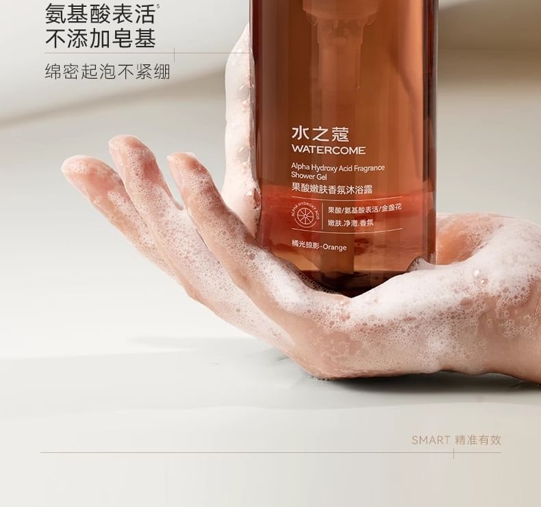 WATERCOME - Alpha Hydroxy Acid (AHA) Fragrance Shower Gel, 1pc - 400ml, 477 g, 6973625651107