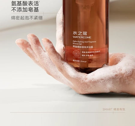 WATERCOME - Alpha Hydroxy Acid (AHA) Fragrance Shower Gel, 1pc - 400ml, 477 g, 6973625651107