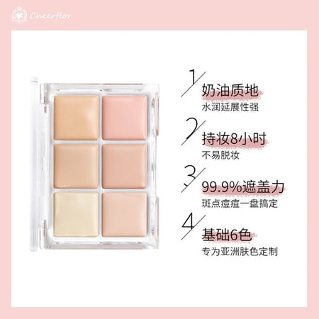 CHEERFLOR - Six-Color Concealer Palette, CFR1159 Concealer - 6.9g, 50 g, 6973411952487