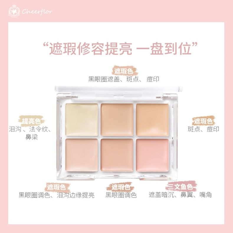 CHEERFLOR - Six-Color Concealer Palette, CFR1159 Concealer - 6.9g, 50 g, 6973411952487