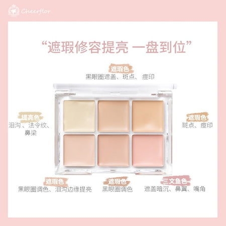 CHEERFLOR - Six-Color Concealer Palette, CFR1159 Concealer - 6.9g, 50 g, 6973411952487