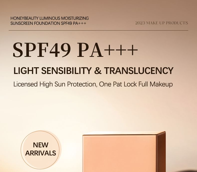 HONEYBEAUTY - Moisturizing Suncreen Foundation SPF49 PA+++, #Foundation - 20g, 50 g, 6975357290944