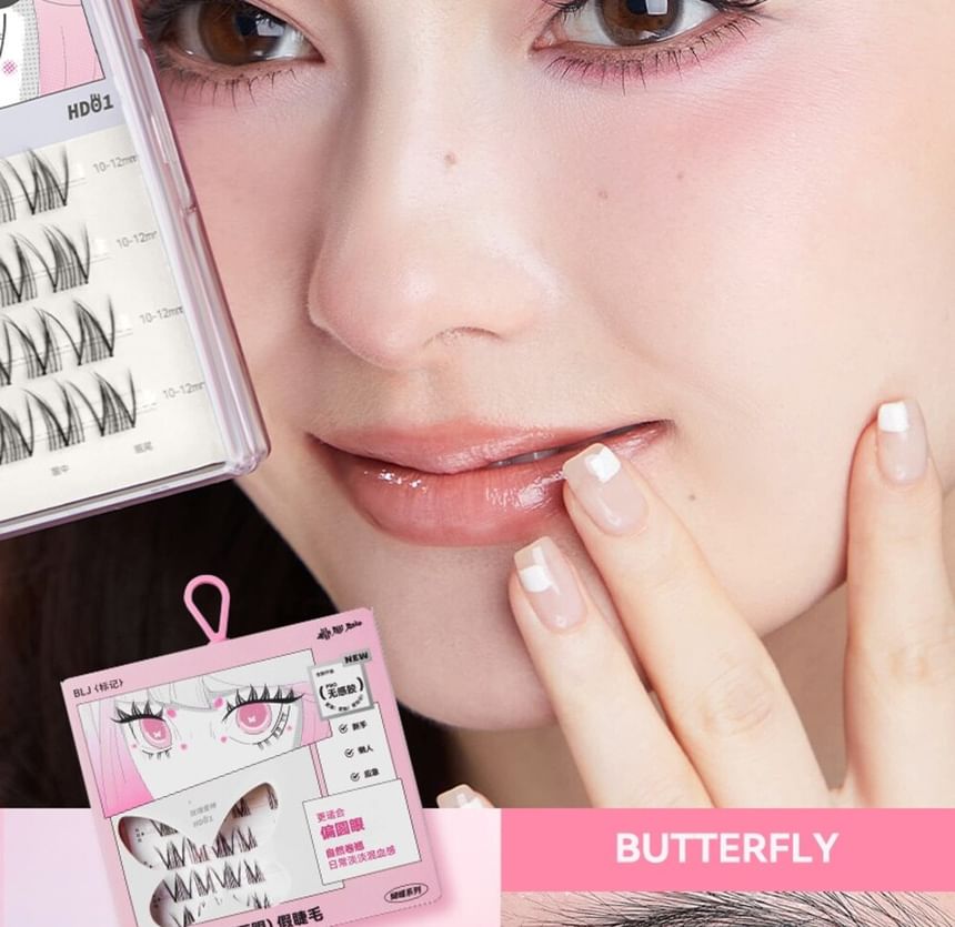 BLJ - Comic Eyes Glue-free False Eyelashes - HD01, #HD01 Rose Cupid (10-12mm), 53 g, 6975912612563