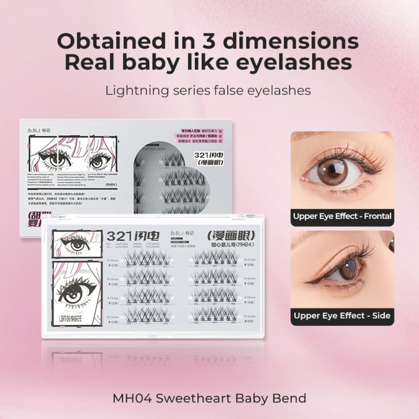 BLJ - Lightning Series Manga Eyelashes - MH04, #MH04 Sweetheart Baby Bend, 62 g, 6975912613850