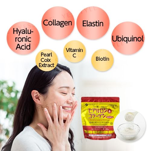 FINE JAPAN - Hyaluron & Collagen + Ubiquinol Q10 Powder Refill, 210g, 229 g, 4976652007352