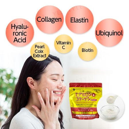 FINE JAPAN - Hyaluron & Collagen + Ubiquinol Q10 Powder Refill, 210g, 229 g, 4976652007352