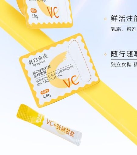 Spring letter - Vitamin C & Glutathione Gel Facial Mask, 1pc (200mg & 4.8g), 45 g, 6974457551399