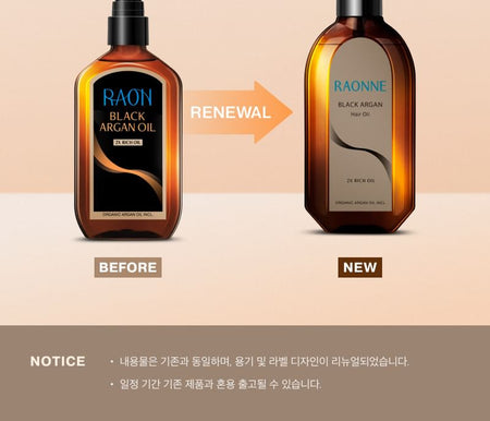 RAONNE - Black Argan Hair Oil 2X Rich Oil, 100ml, 250 g, 8809928119991