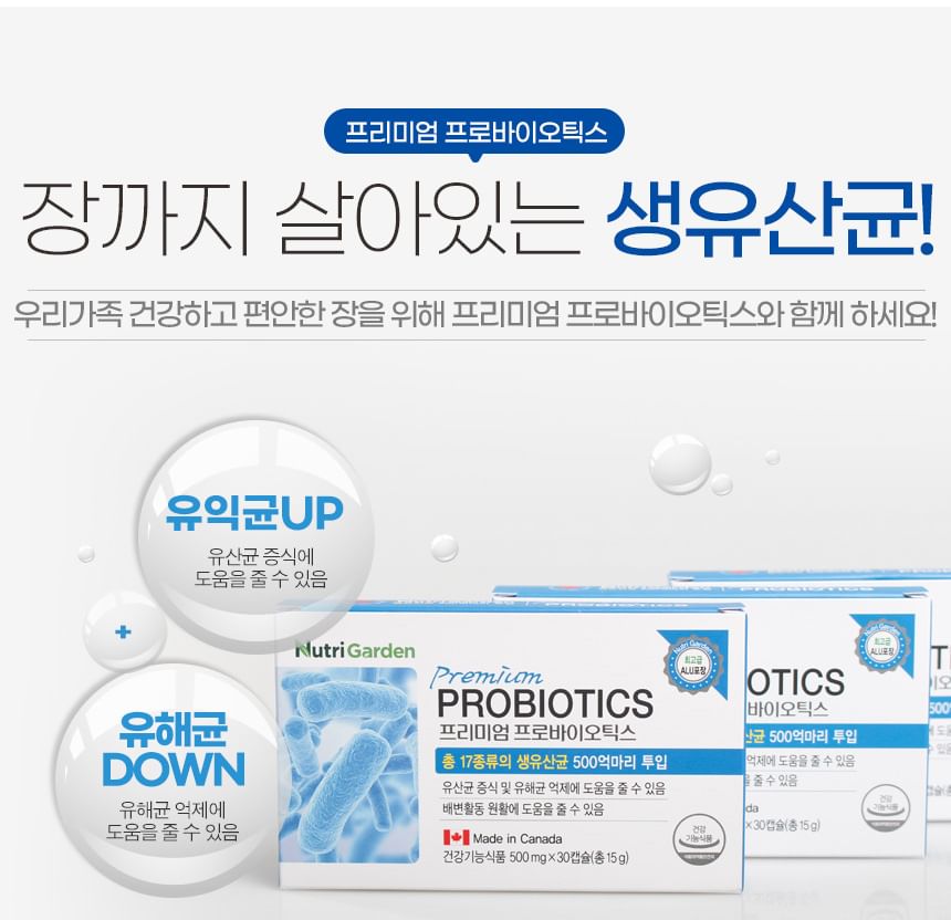 JUNGWONSAM - NutriGarden Premium Probiotics, 500mg x 30 capsules, 45 g, 6253490192944